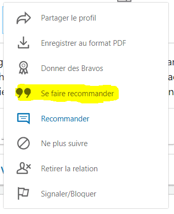 Demander une recommandation LinkedIn - Tutoriel &eacute;tape 2 - &copy; Linkinfluent