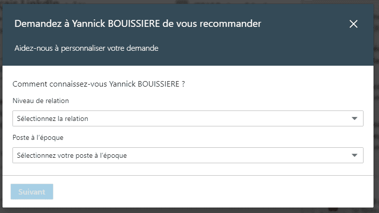 Demander une recommandation LinkedIn - Tutoriel &eacute;tape 3 - &copy; Linkinfluent