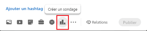 Post LinkedIn : ajouter un sondage