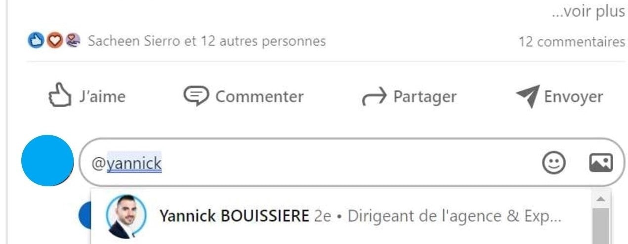 Tag someone in a comment from their computer