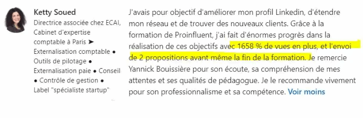 Formation LinkedIn particuliers : témoignages
