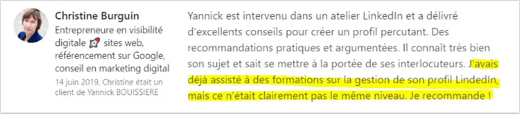 formation LinkedIn particuliers : témoignages
